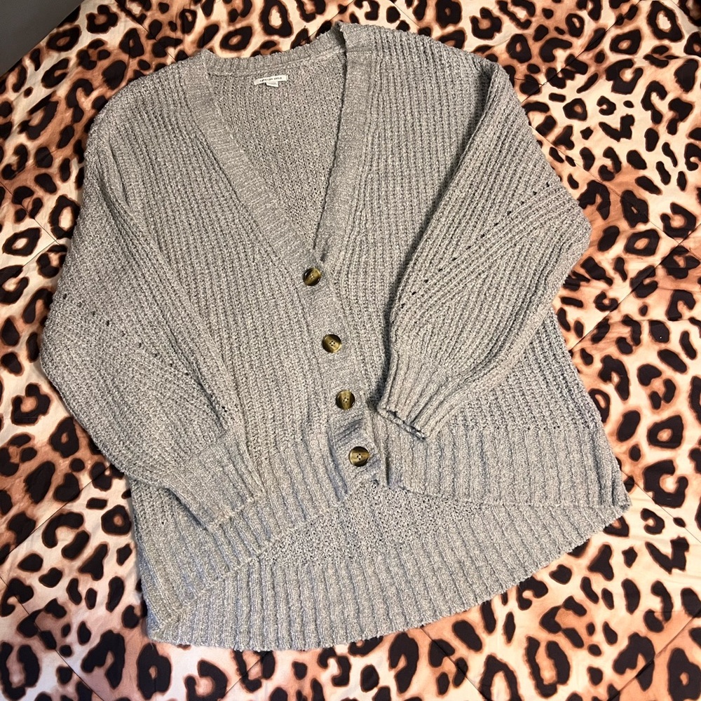 American Eagle Womens Gray Knit Cardigan Size XL